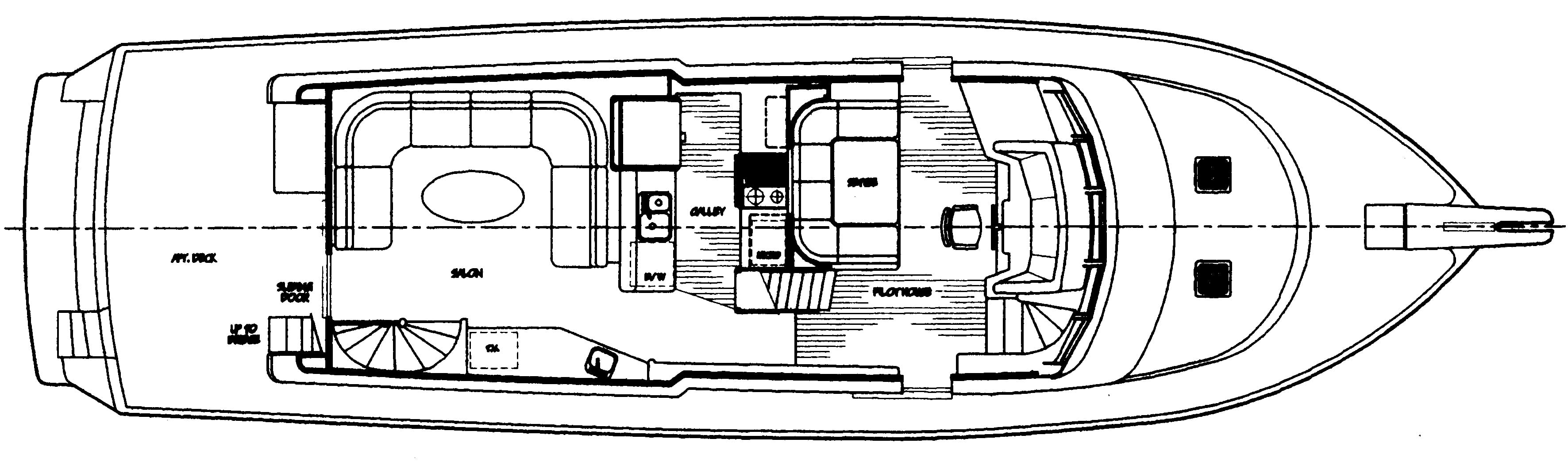 West Bay Yachts 65 Motor Yacht; 72 Cockpit MY floor plan