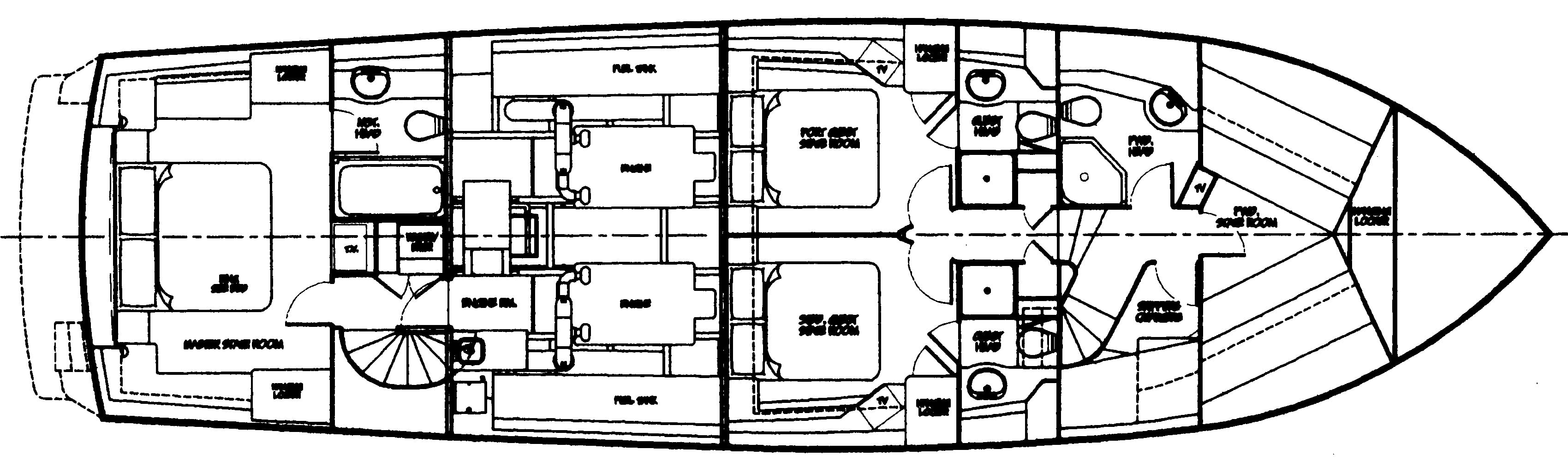 West Bay Yachts 65 Motor Yacht; 72 Cockpit MY floor plan