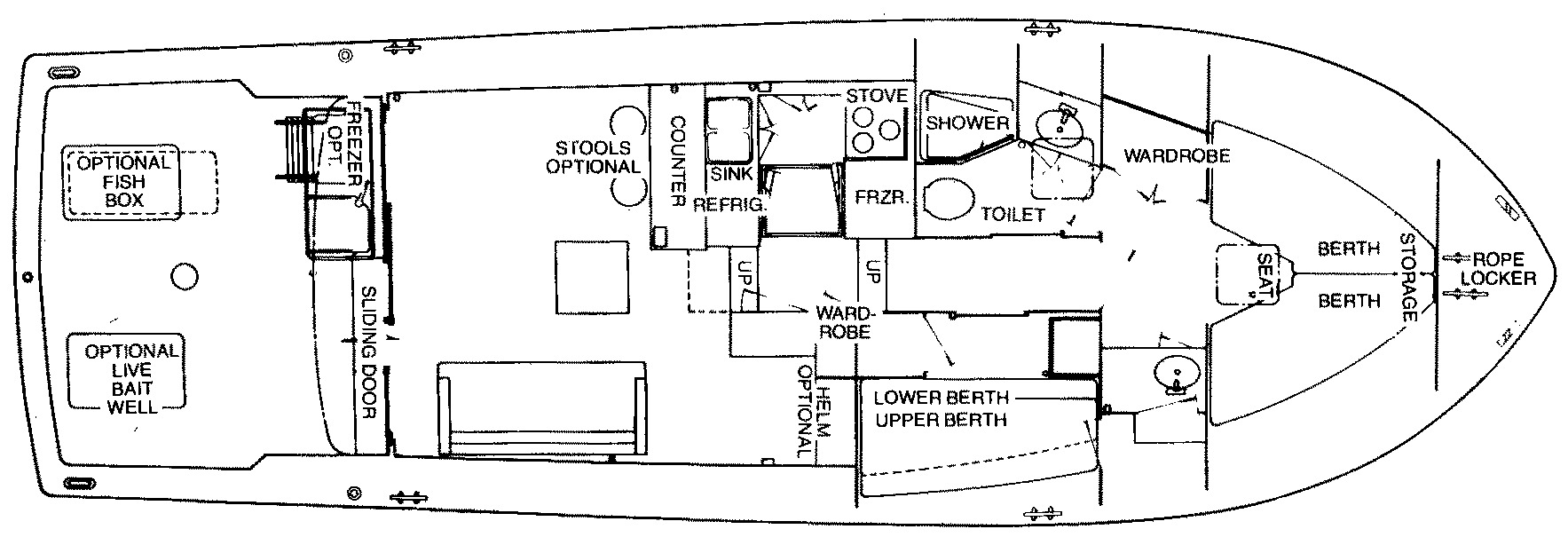 Chris Craft Yachts 42 Tournament Fisherman floor plan