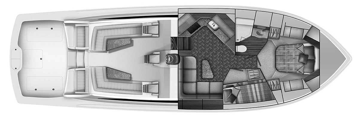 Viking Yachts 48 Open floor plan