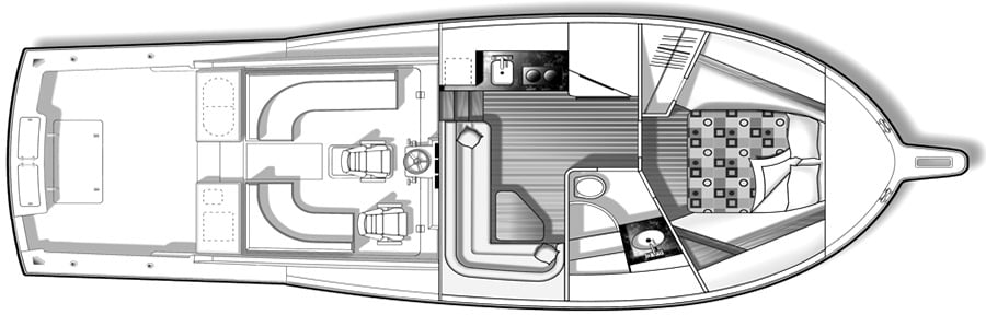 Albemarle Yachts 410 Convertible floor plan