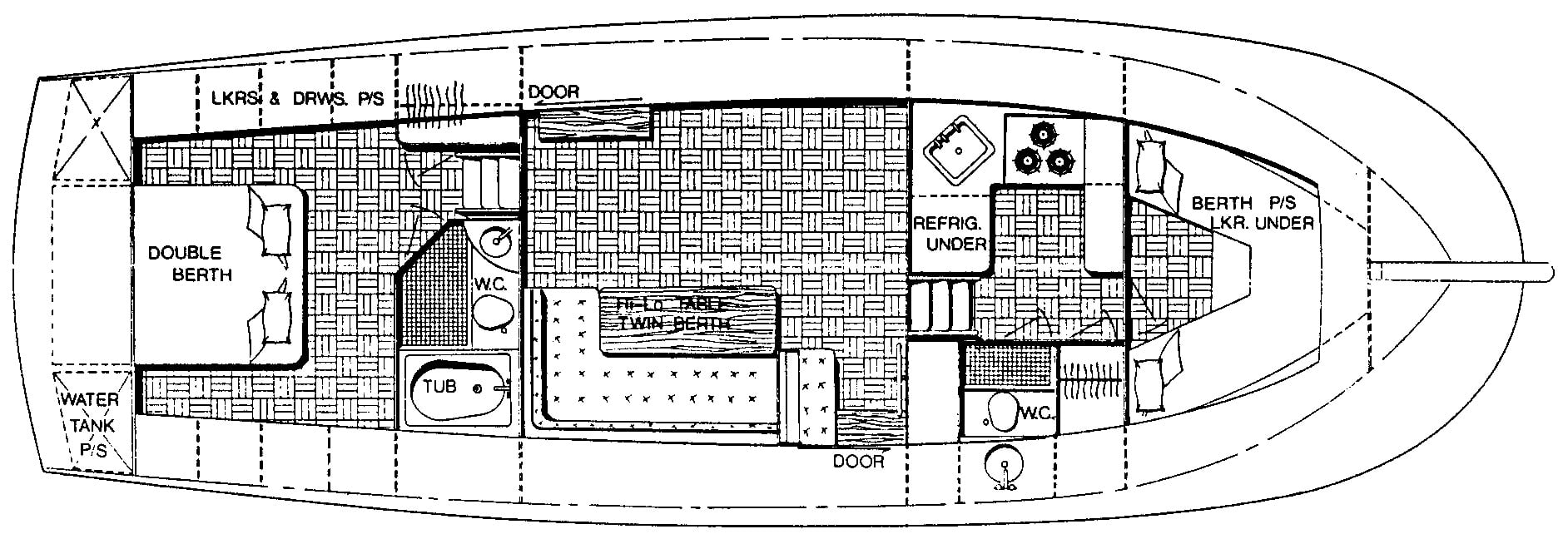 Albin 40 Sundeck floor plan