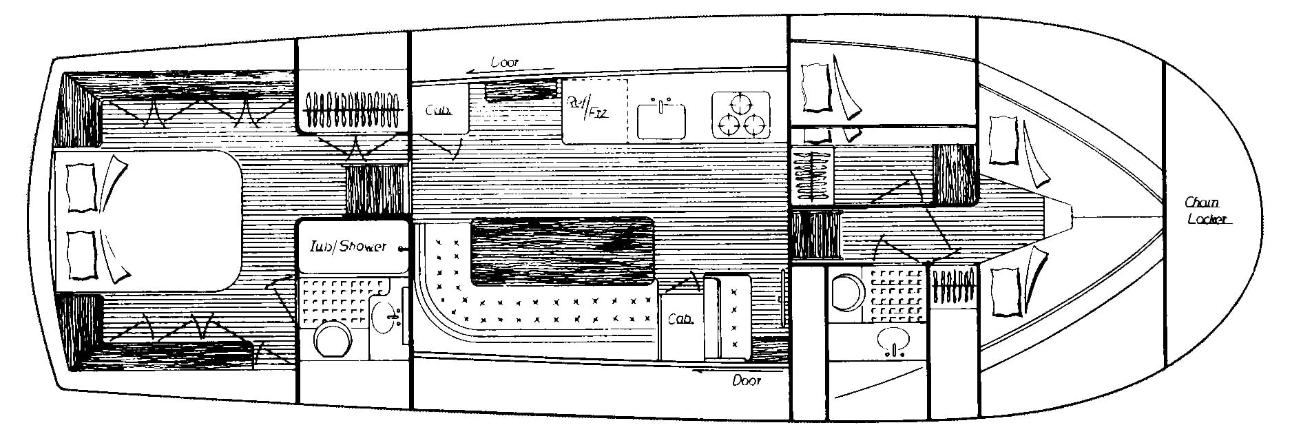 Albin 43 Trawler floor plan