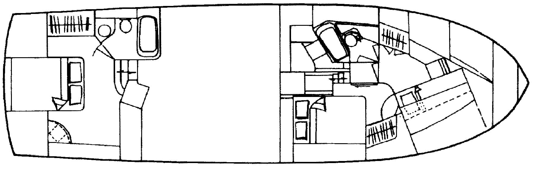 Albin 49 Tri-Cabin floor plan