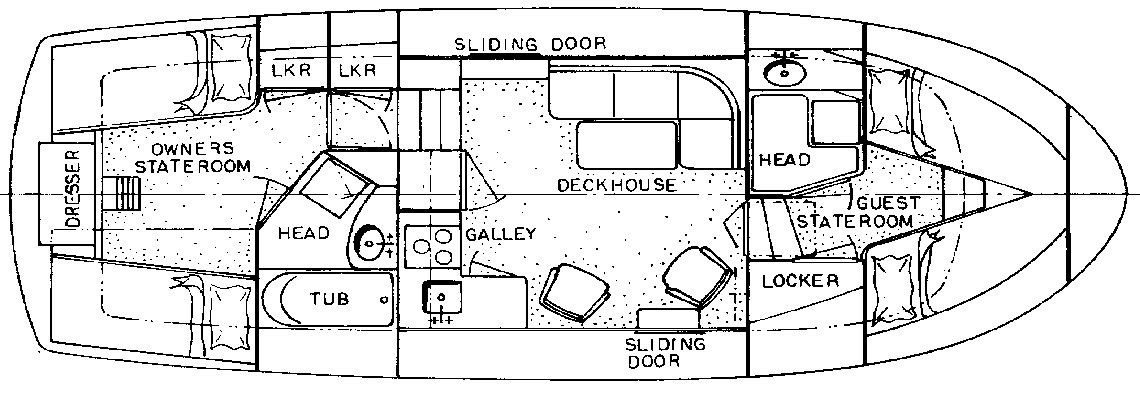 Atlantic Yachts 37 Double Cabin floor plan