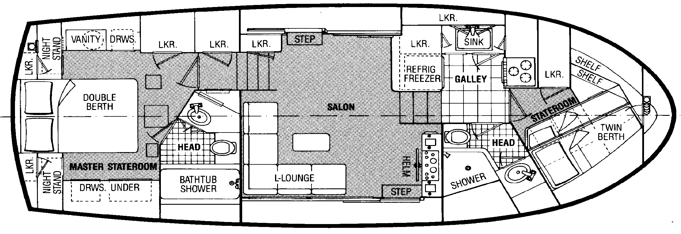Atlantic Yachts 37 Double Cabin floor plan