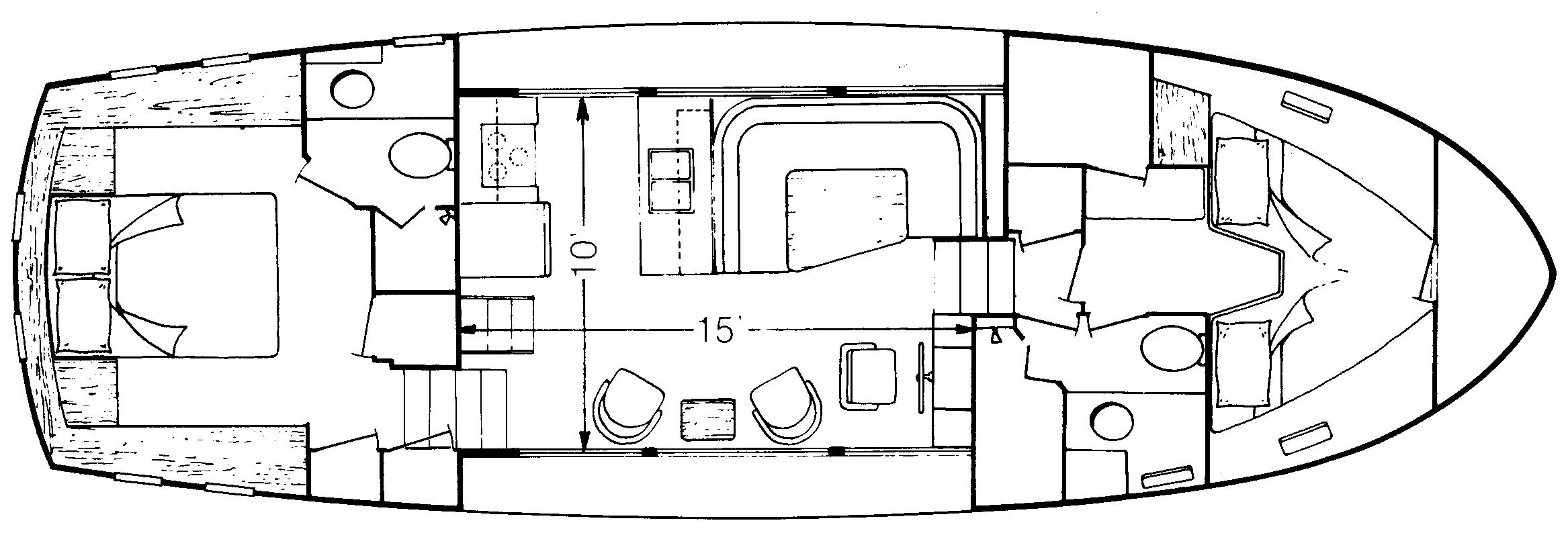 Atlantic Yachts 44 Motor Yacht floor plan