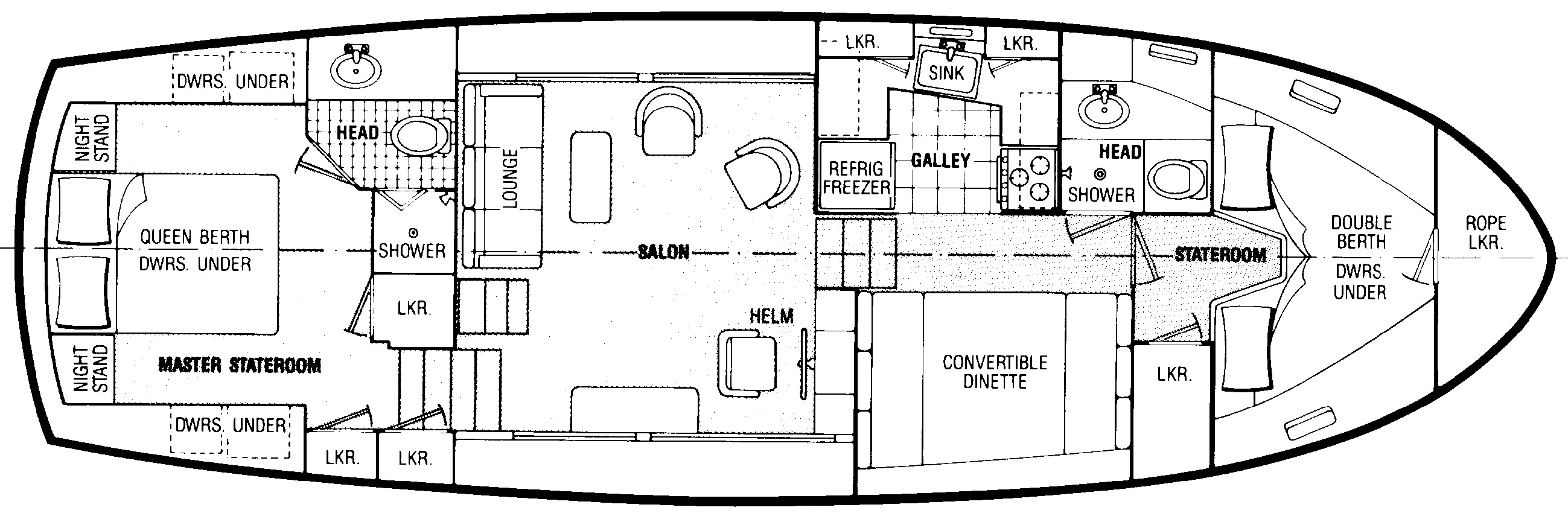 Atlantic Yachts 44 Motor Yacht floor plan