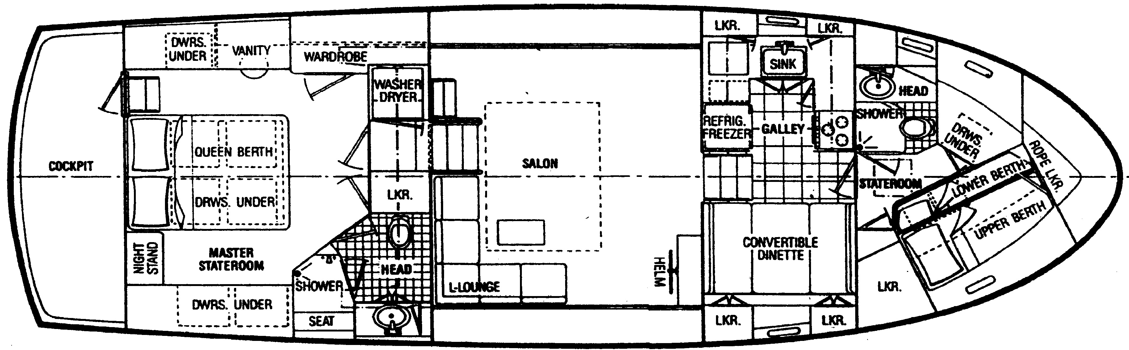 Atlantic Yachts 47 Motor Yacht floor plan