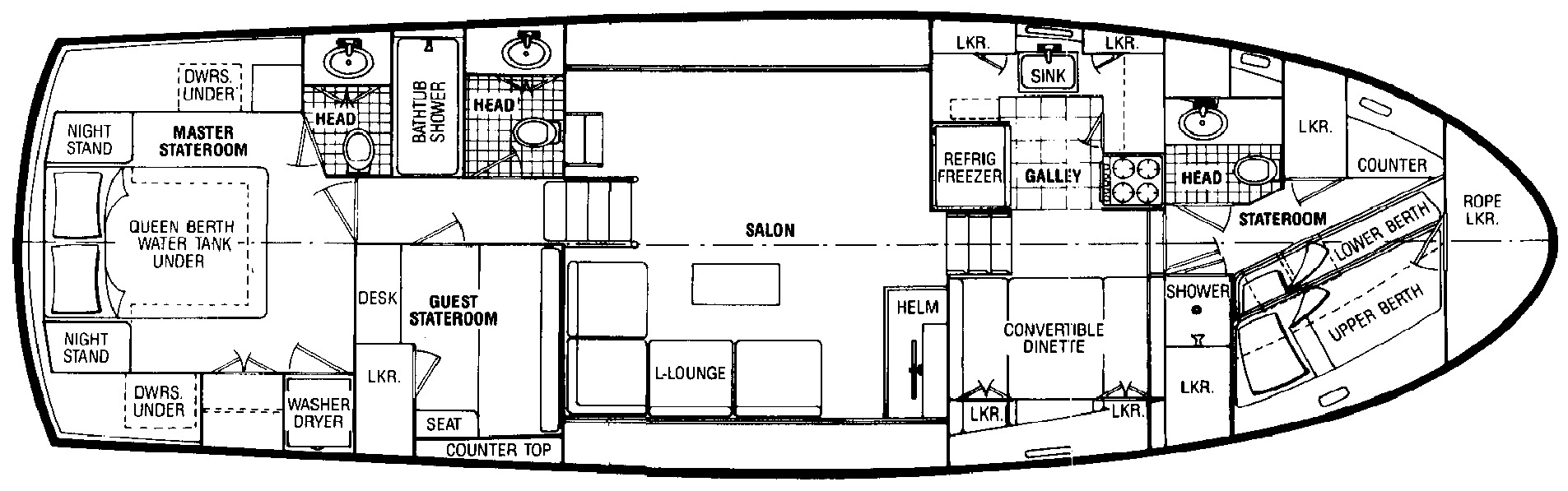 Atlantic Yachts 47 Motor Yacht floor plan