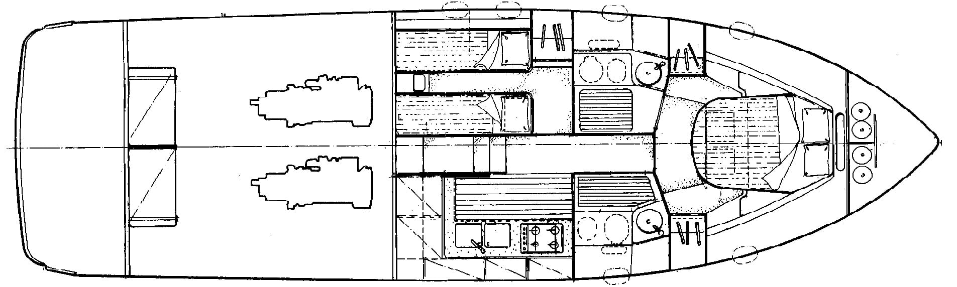 Azimut Yachts 43 Flybridge floor plan