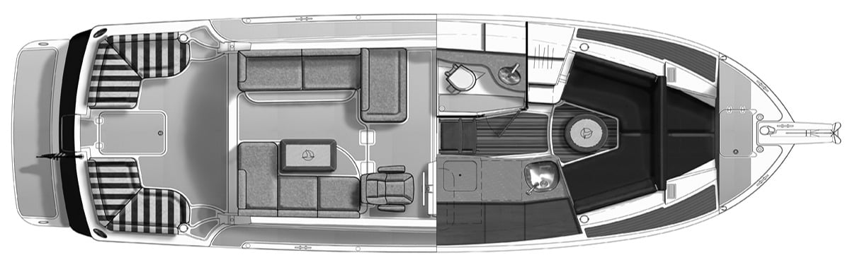 Back Cove Yachts 30 floor plan