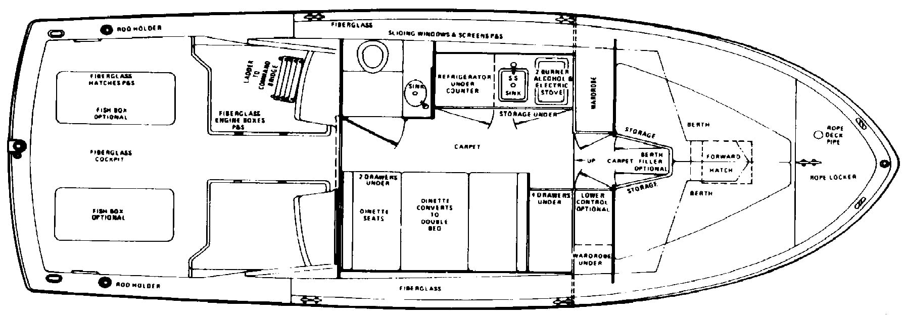 Chris Craft Yachts 30 Tournament SF floor plan