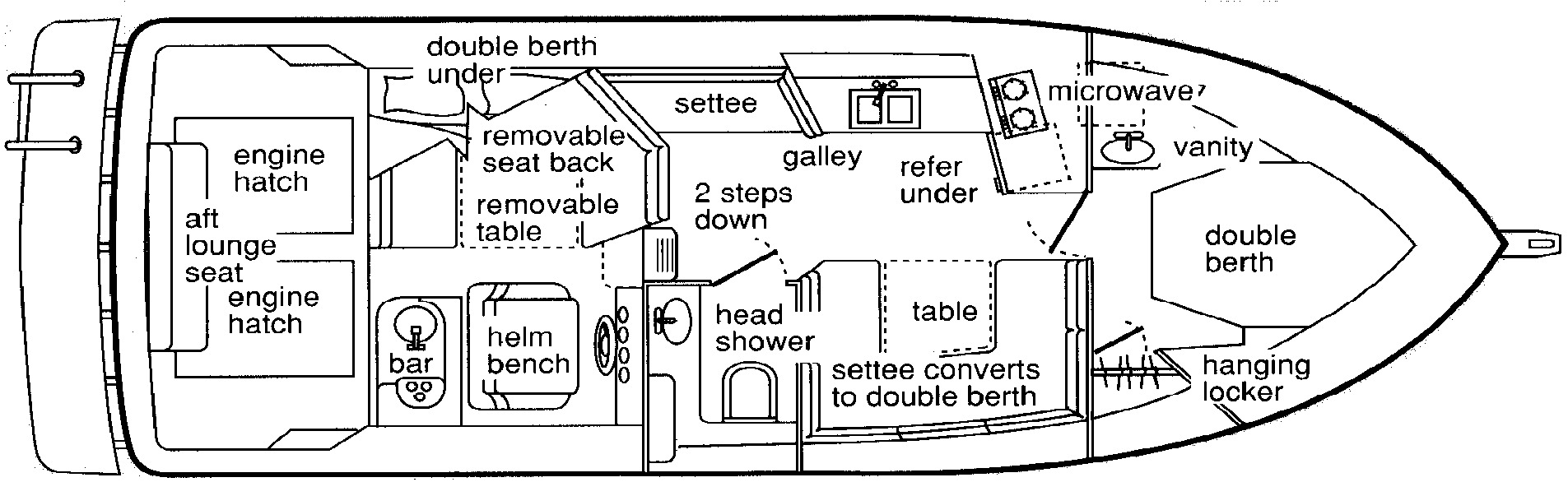 Bayliner Yachts 3450-3485-3785 Sunbridge floor plan
