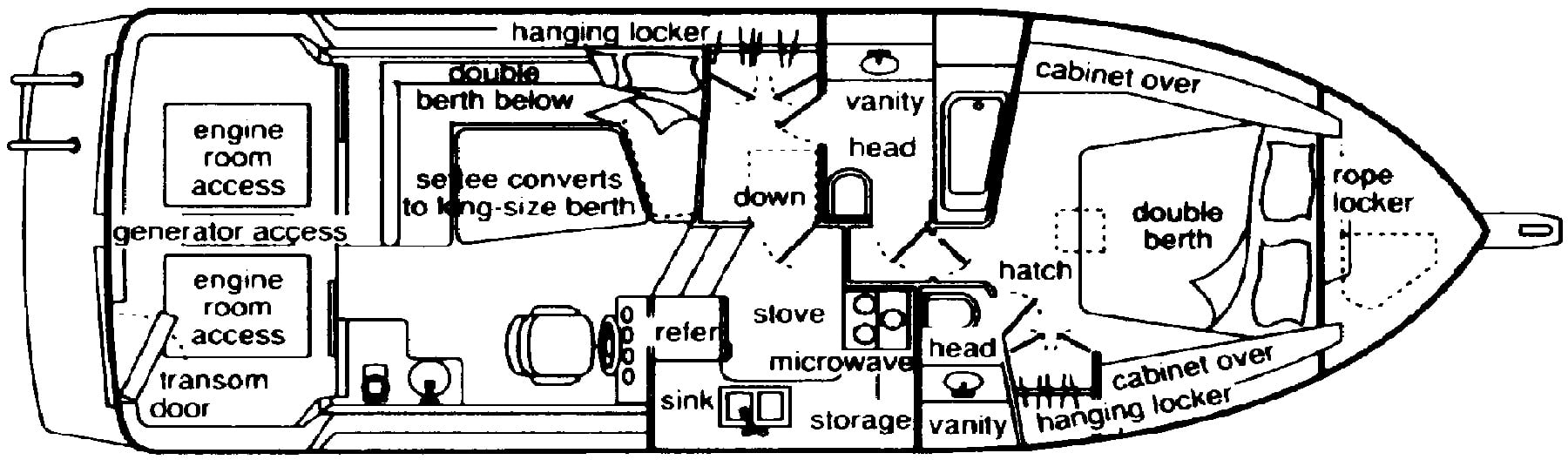 Bayliner Yachts 3870-3888 Motor Yacht floor plan