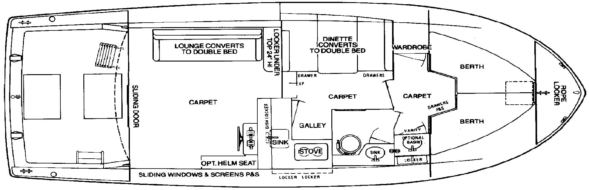 Chris Craft Yachts 33 Catalina floor plan