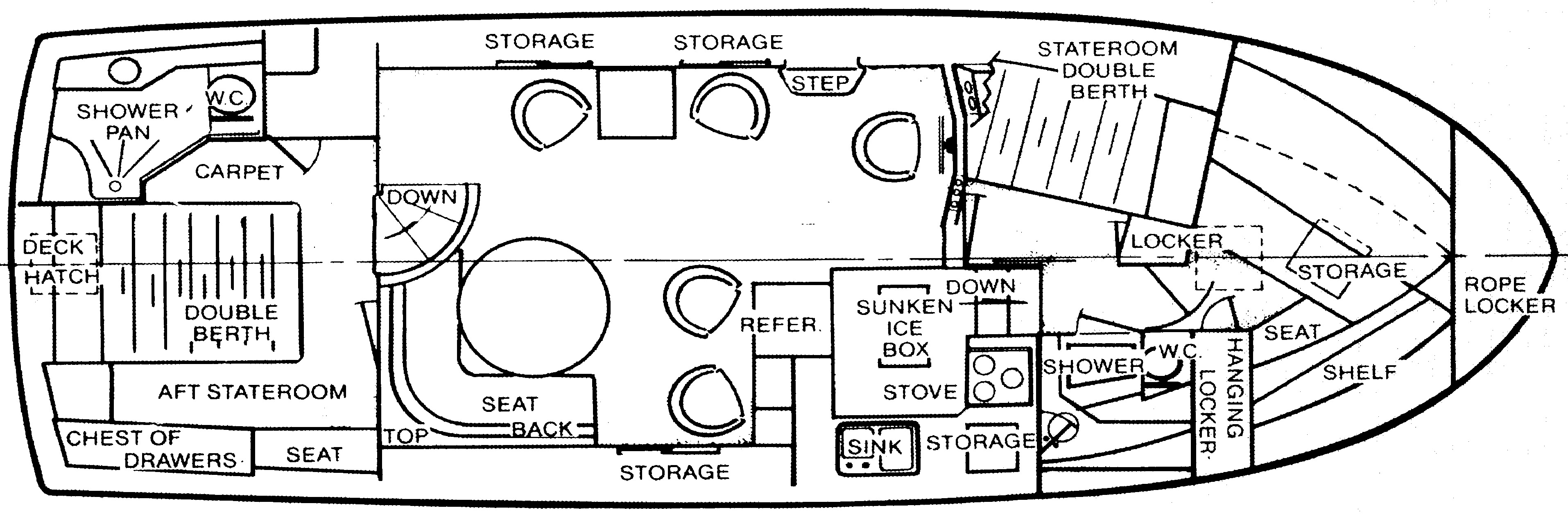 Bayliner Yachts 4050 Bodega floor plan