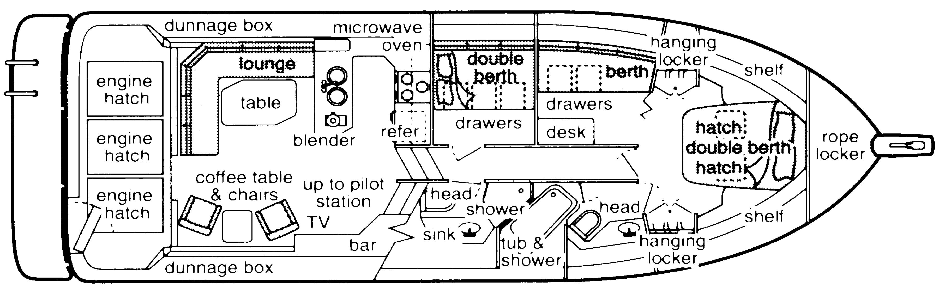 Bayliner Yachts 4550-4588 Pilothouse floor plan