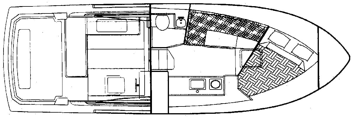 Bertram Yachts 30 Moppie floor plan