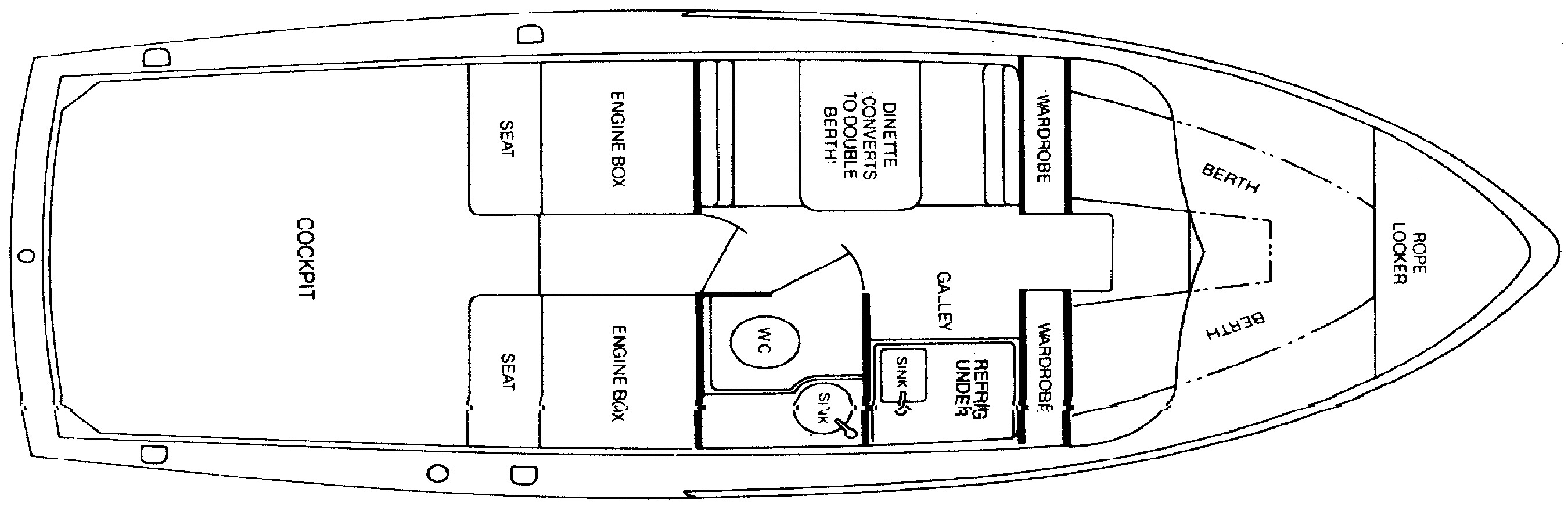Bertram Yachts 31 Flybridge Cruiser floor plan