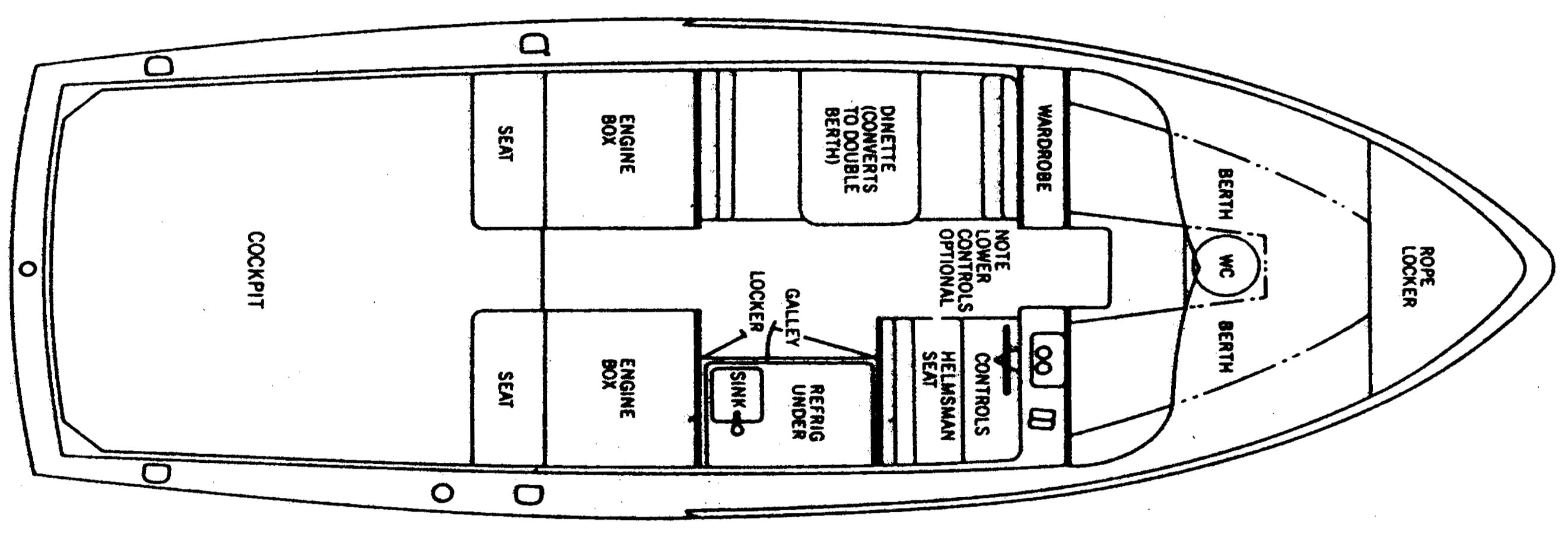 Bertram Yachts 31 Flybridge Cruiser floor plan