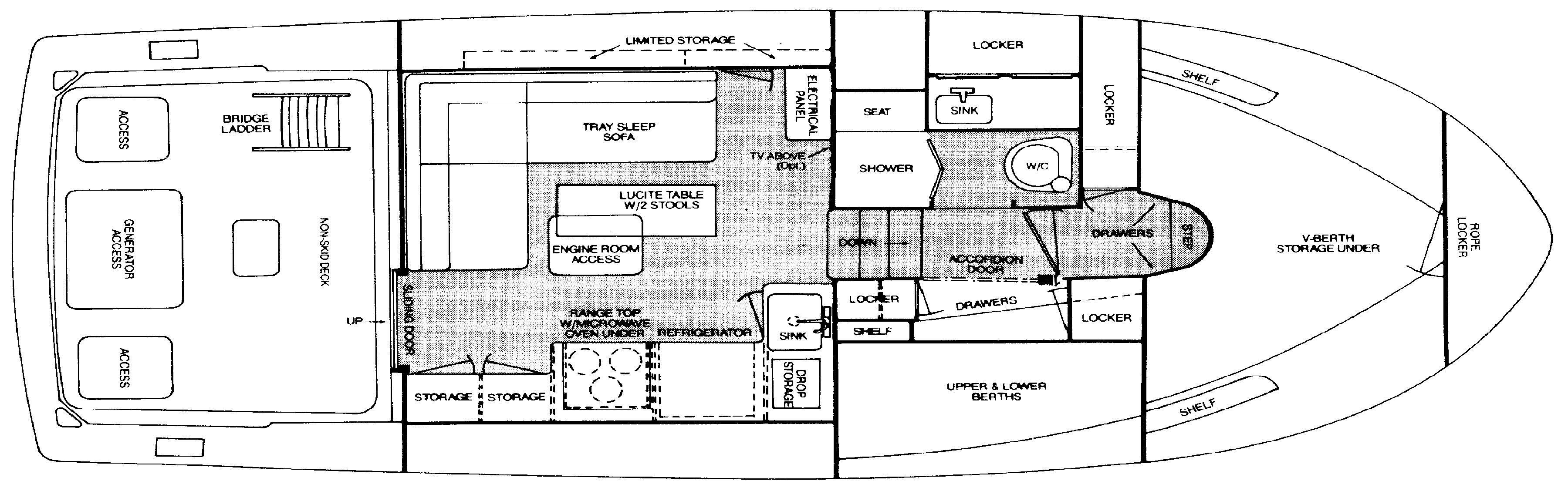 Bertram Yachts 33 Flybridge Cruiser floor plan