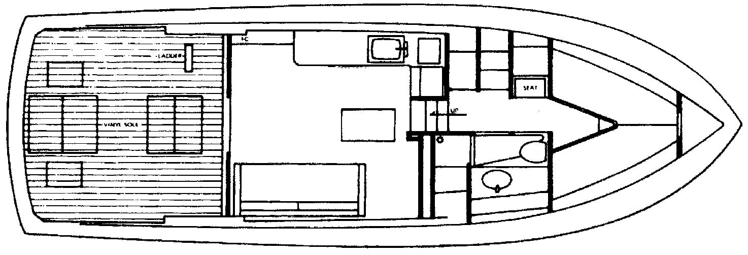 Bertram Yachts 35 Convertible floor plan