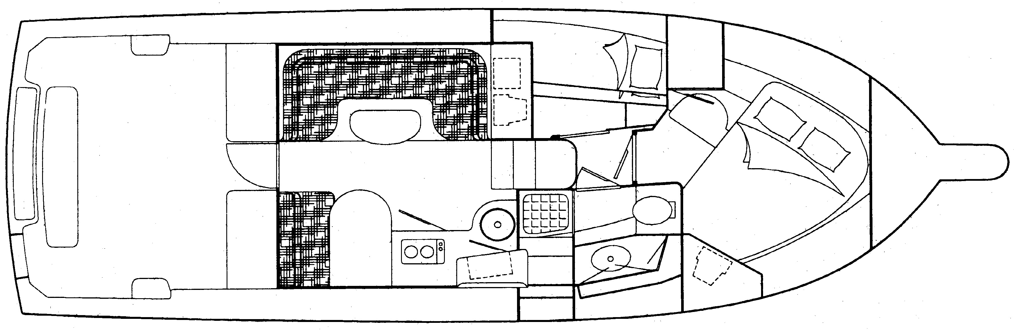 Bertram Yachts 36 Convertible floor plan