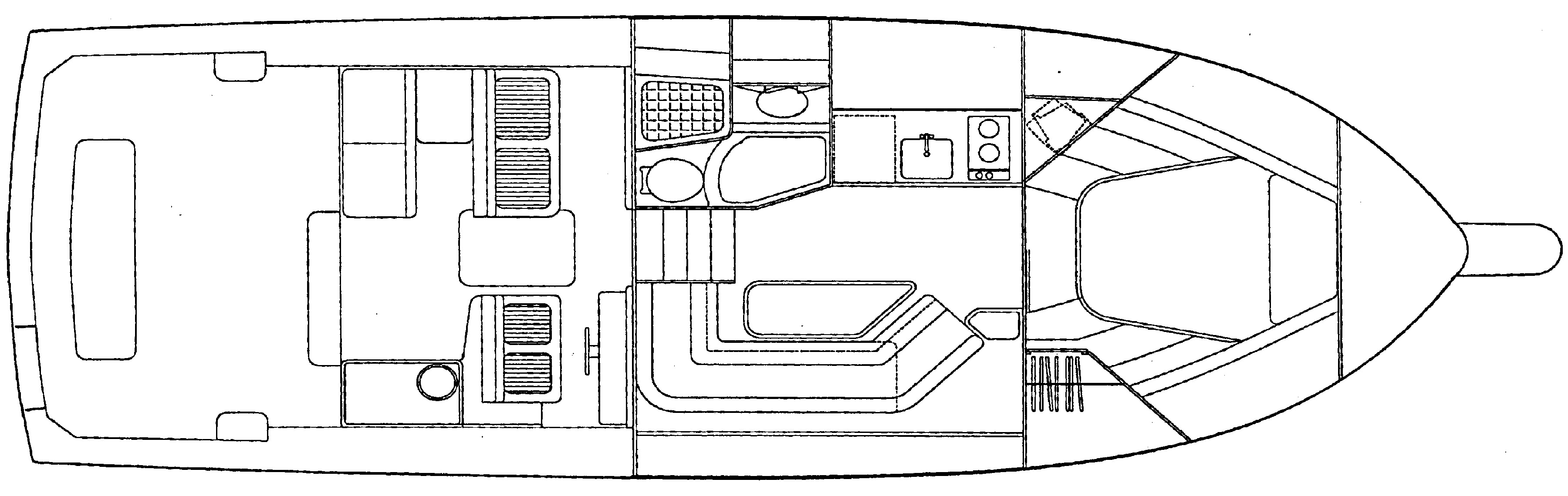 Bertram Yachts 36 Moppie floor plan