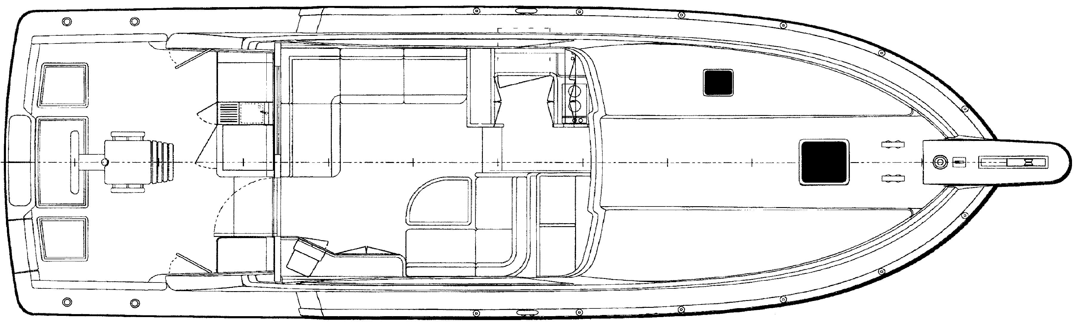 Bertram Yachts 390 Convertible floor plan