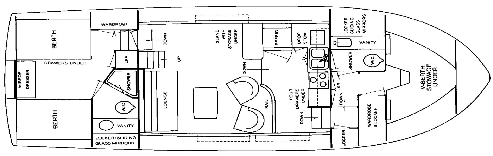 Bertram Yachts 42 Motor Yacht floor plan