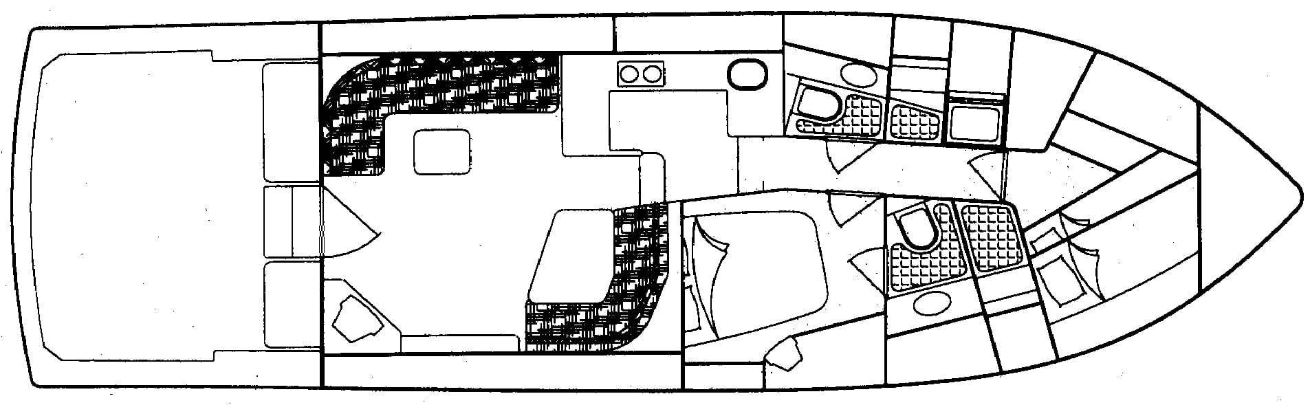 Bertram Yachts 46 Convertible floor plan