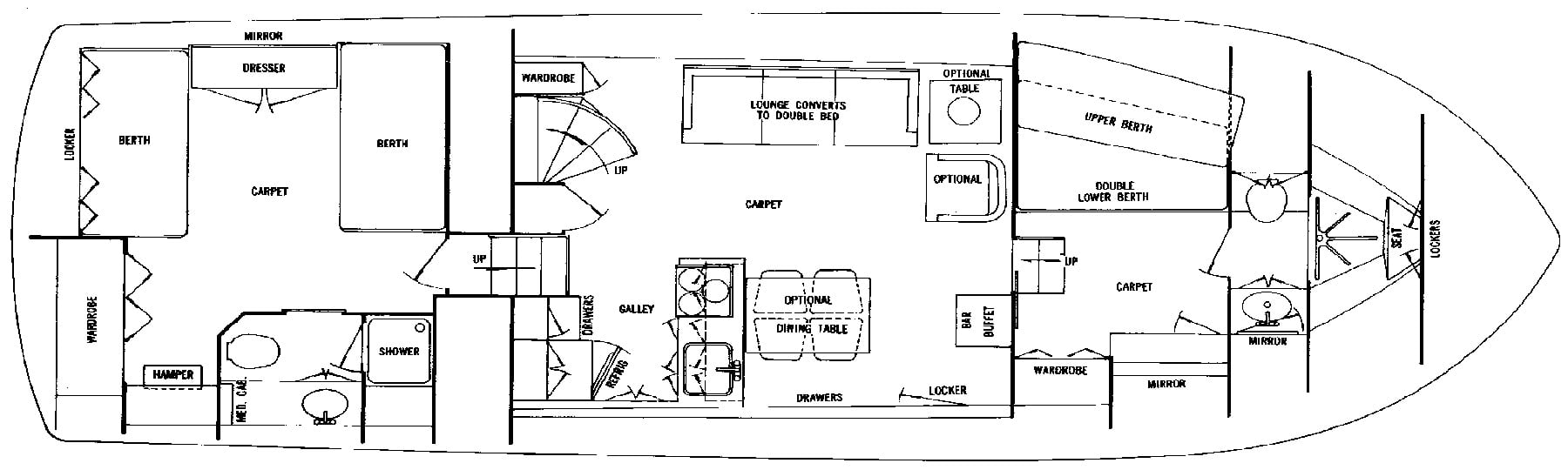 Chris Craft Yachts 45 Commander Motor Yacht floor plan