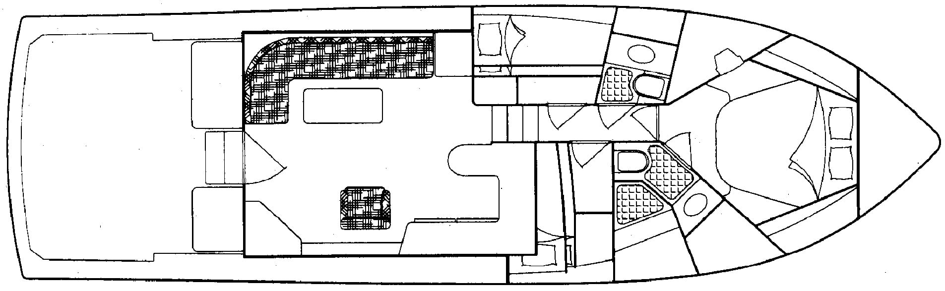 Bertram Yachts 46 Convertible floor plan