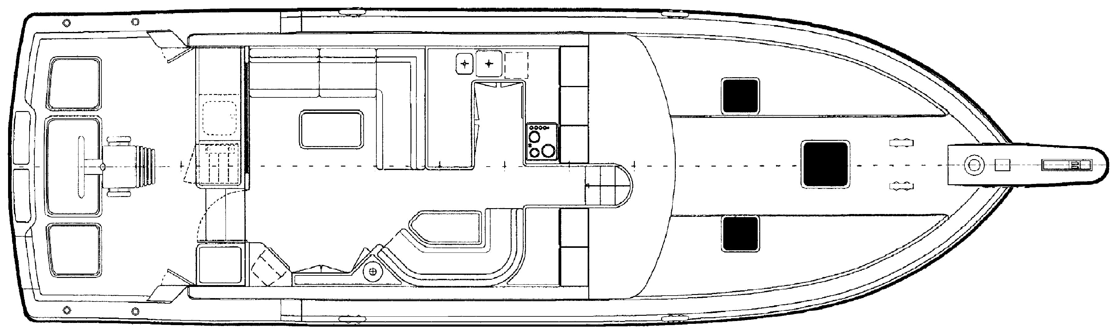 Bertram Yachts 510 Convertible floor plan