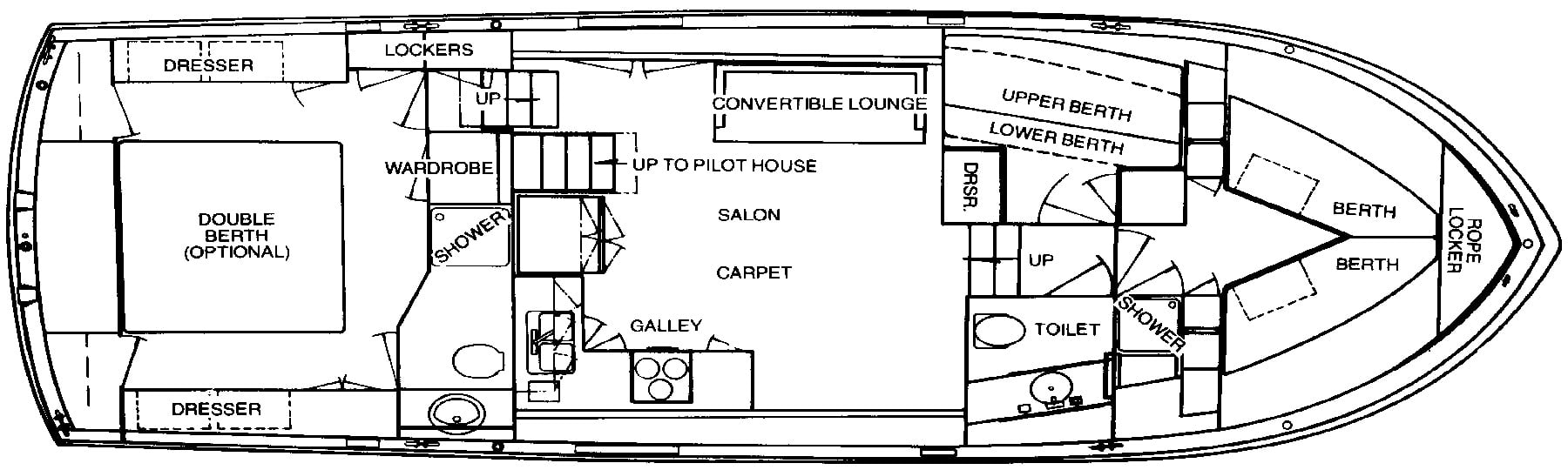 Chris Craft Yachts 45 Commander Motor Yacht floor plan