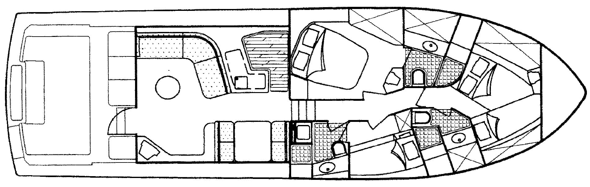 Bertram Yachts 54 Convertible floor plan