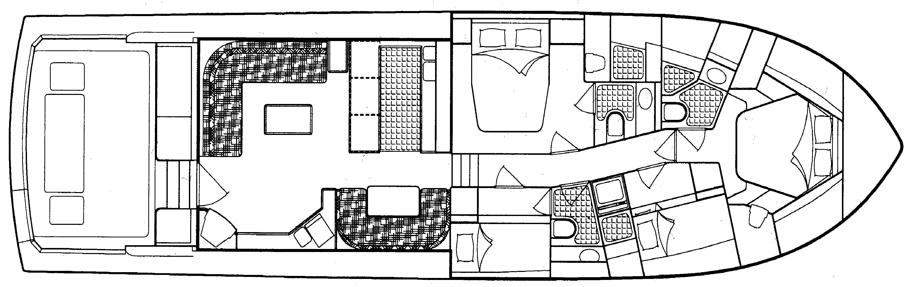 Bertram Yachts 60 Convertible floor plan