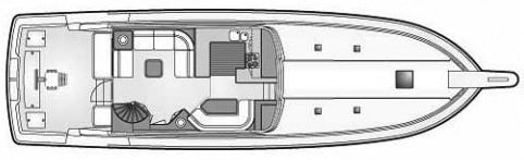 Bertram Yachts 630 Convertible floor plan