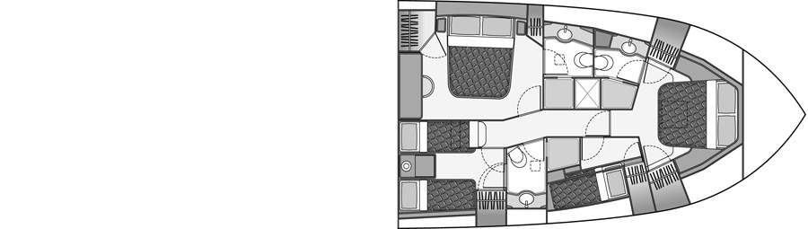 Bertram Yachts 630 Convertible floor plan