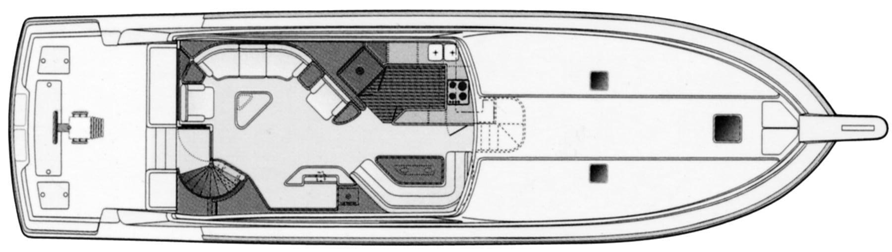 Bertram Yachts 670 Convertible floor plan