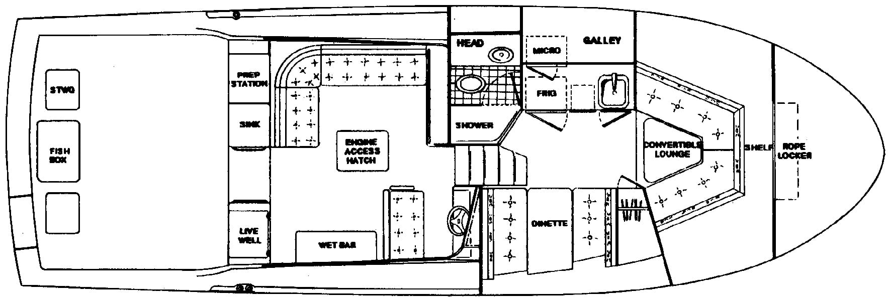 Blackfin Yachts 36-38 Combi floor plan