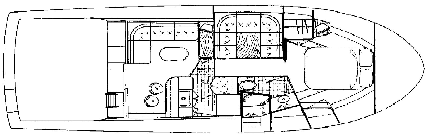 Blackfin Yachts 36-38 Convertible floor plan