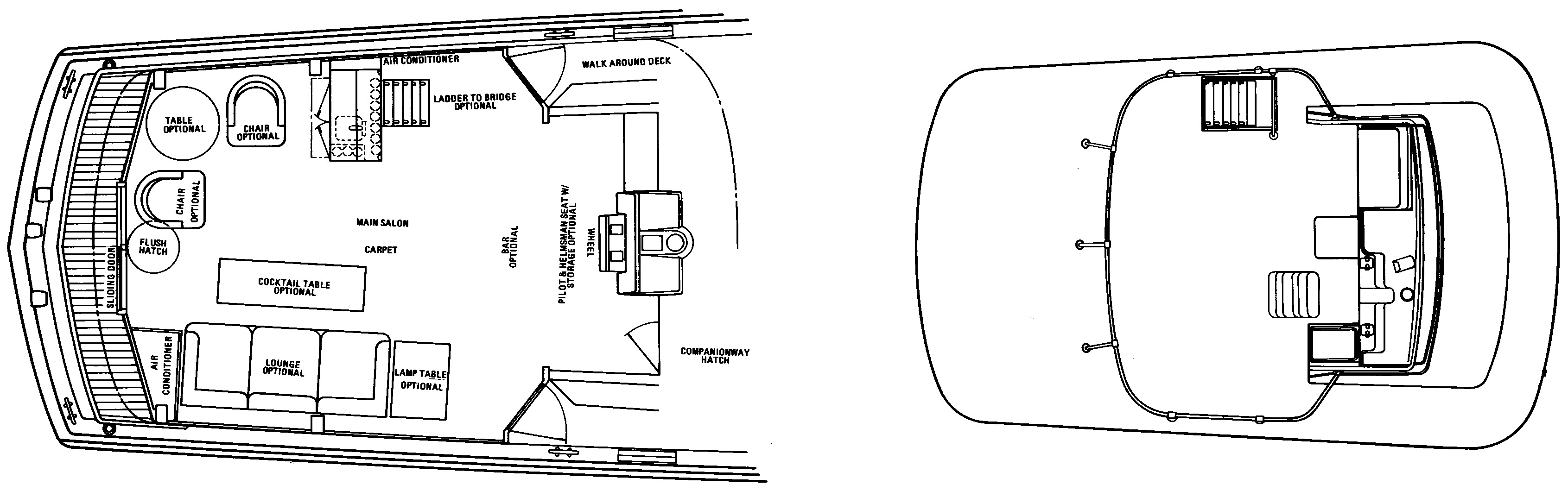 Chris Craft Yachts 55 Commander Flush Deck floor plan