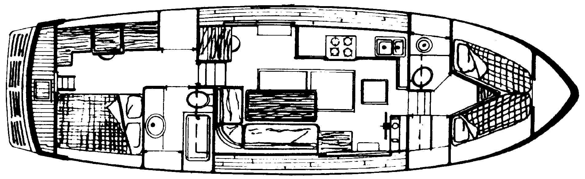 Bristol 42 Trawler floor plan