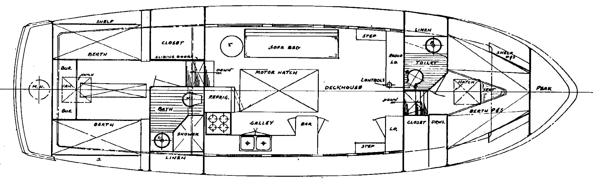Bristol 42 Trawler floor plan