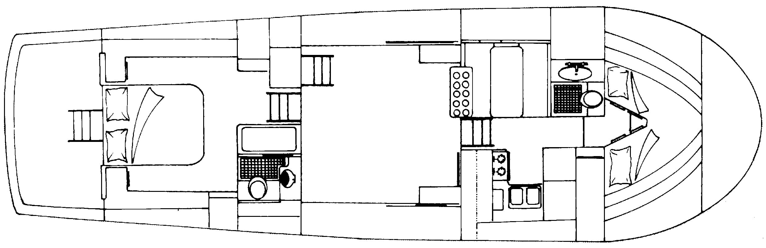 Albin 49 Cockpit Trawler floor plan