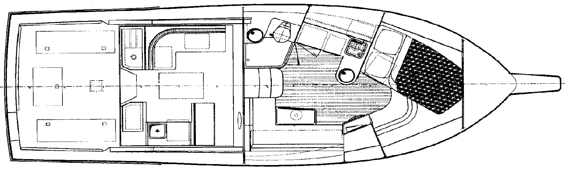 Cabo Yachts 35 Express floor plan