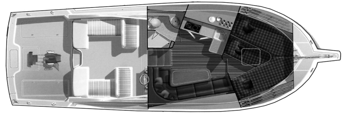 Cabo Yachts 38 Express floor plan