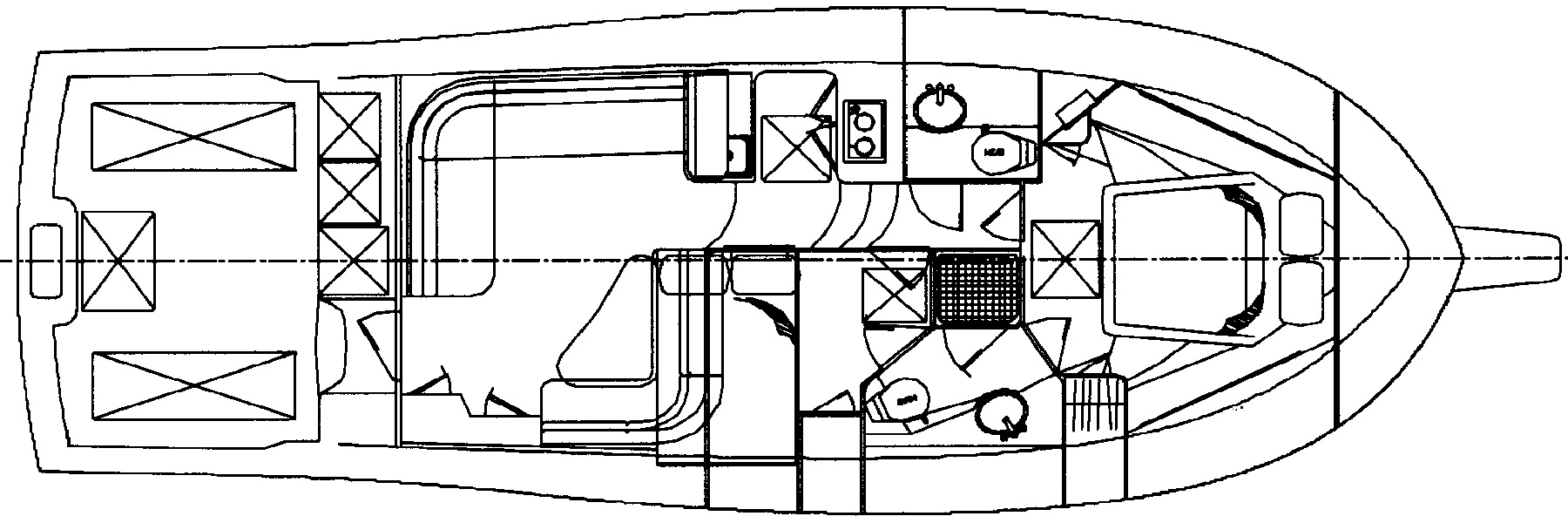 Cabo Yachts 40 Flybridge floor plan